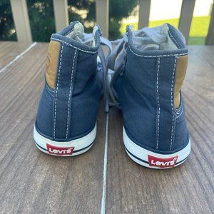 Levi High Top Canvas Shoes Navy Kids 